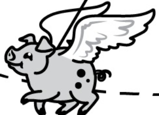 Illustration of a flying pig with wings